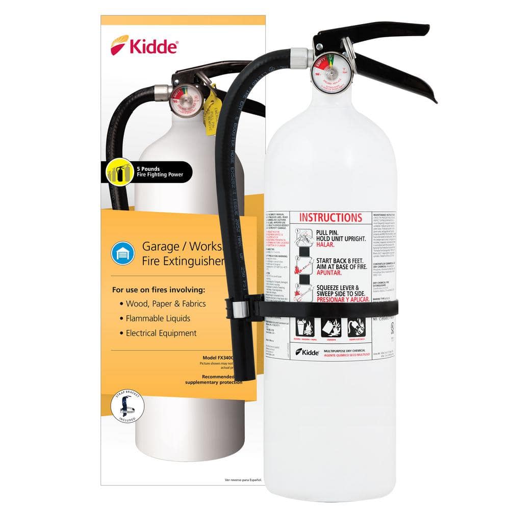 Kidde 3-A:40-B:C Garage & Workshop Fire Extinguisher 21030928 - The Home  Depot