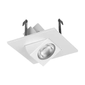DQR 2 in. 4000K Square Eyeball Remodel or New Construction Integrated LED Recessed Downlight Kit in White