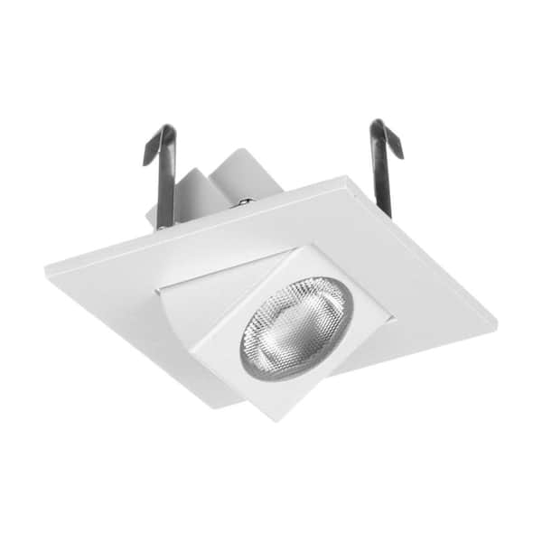NICOR DQR 2 in. 2700K Square Eyeball Remodel or New Construction Integrated LED Recessed Downlight Kit in White