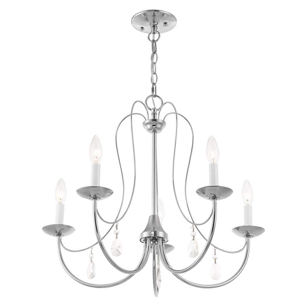 Mirabella 5-Light Polished Chrome Steel Chandelier