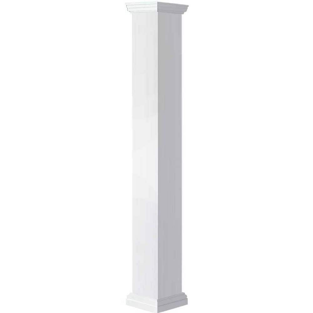 9-5/8 in. x 4 ft. Premium Square Non-Tapered Smooth PVC Column Wrap Kit Tuscan Capital and Base price history on PriceWatchPro