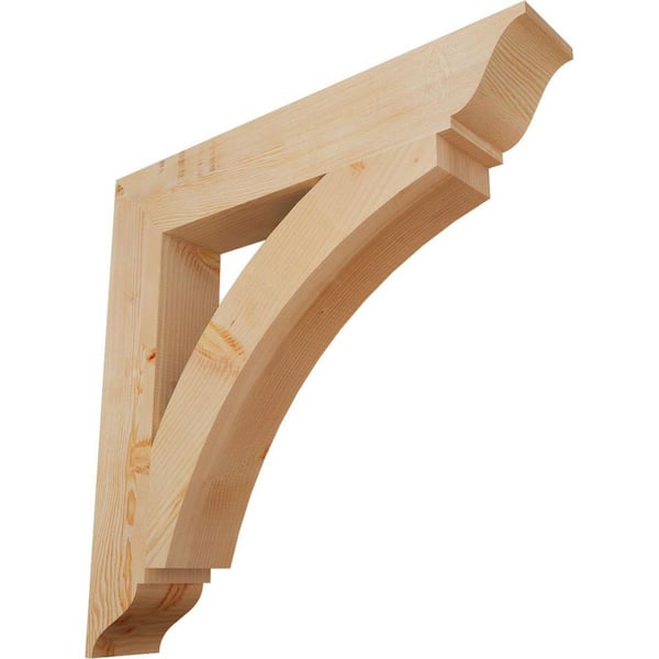 Ekena Millwork 5.5 in. x 36 in. x 36 in. Douglas Fir Thorton Traditional Smooth Bracket
