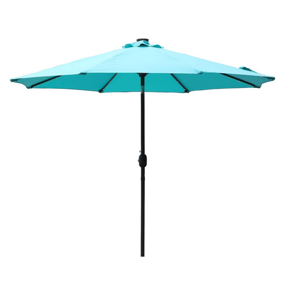 Kadehome 9 ft. Outdoor Beach Umbrella LED Solar Patio Umbrella