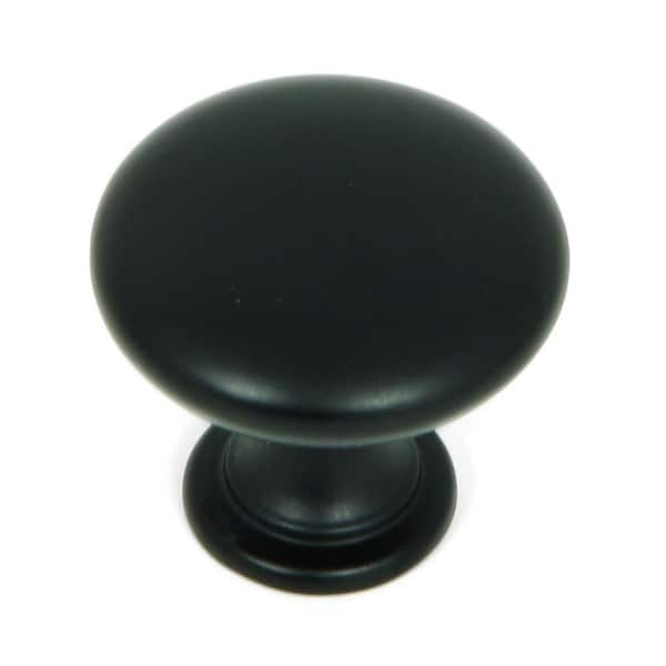 Stone Mill Hardware 1.25 in. Matte Black Round Cabinet Knob (Pack of 10)
