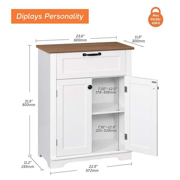 White Small Cabinet Drawer Shelf Storage Bathroom Unit Cupboard Kitchen Door 
