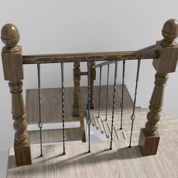 SKYSHALO Staircase Metal Balusters, 44 in. x 1/2 in. Galvanized