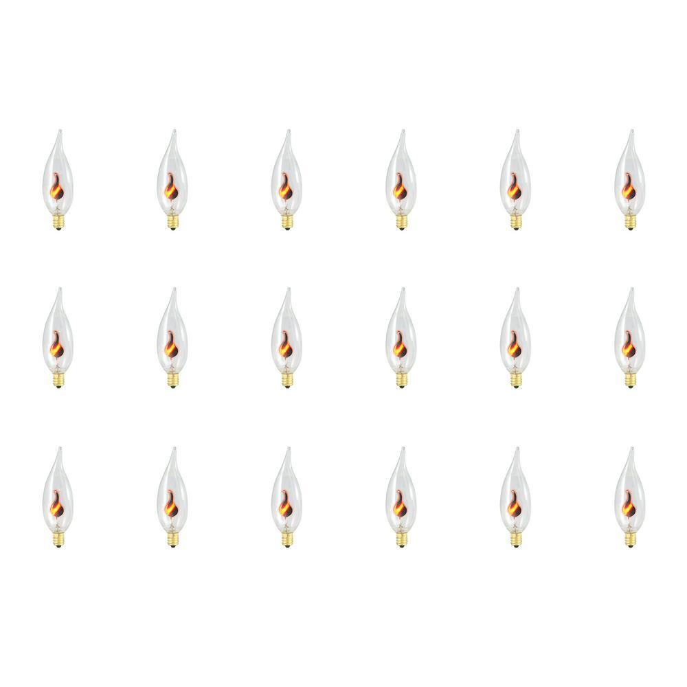 3-Watt Warm White Light CA10 (E12) Candelabra Screw Base, Dimmable Clear In