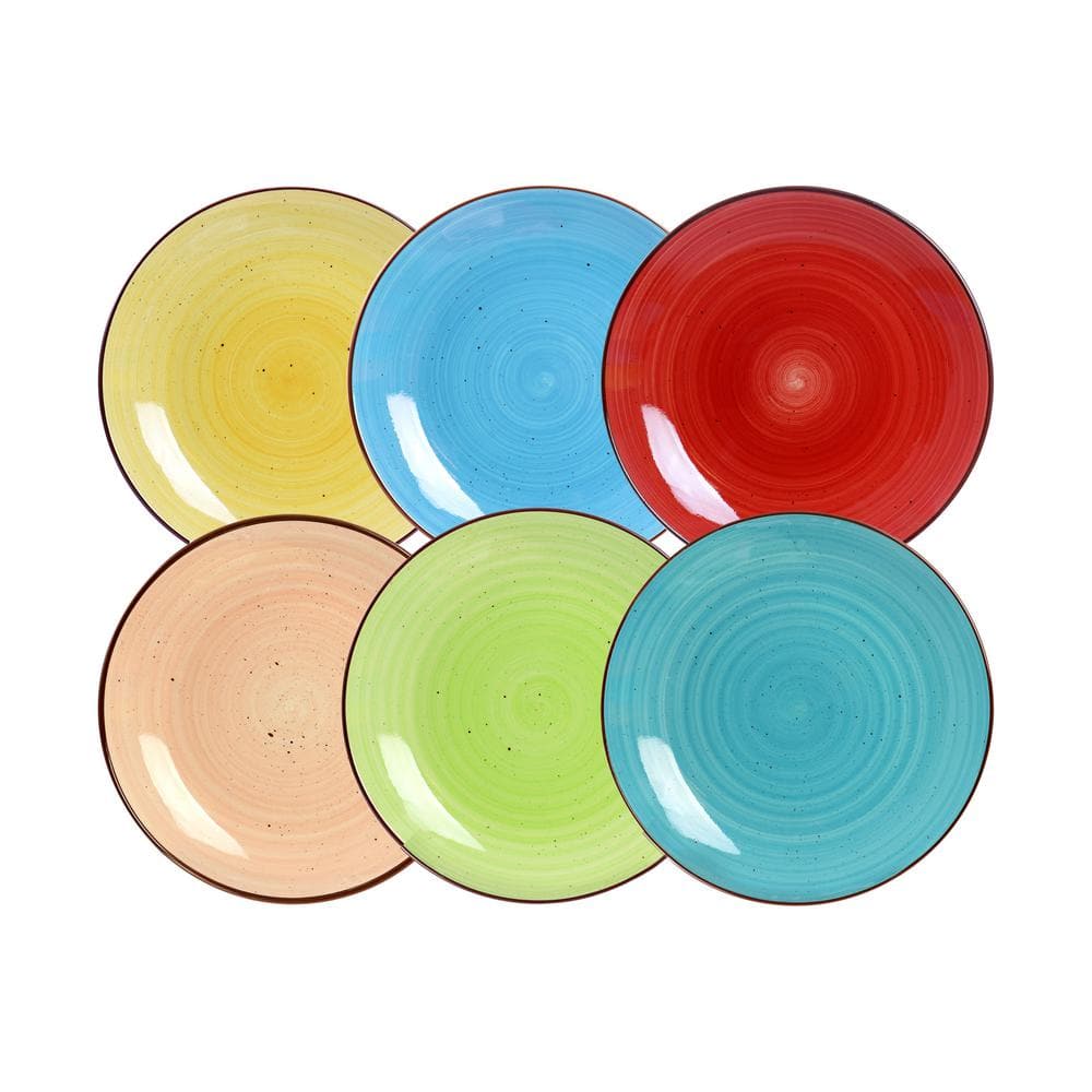 Elama 24-Piece Multicolor Ceramic Dinnerware Set