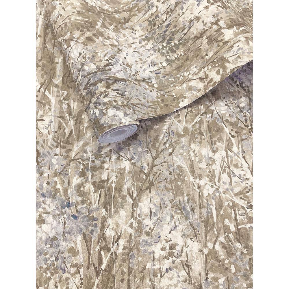 Blue and Beige Forest Tropical Print Non-Pasted Wallpaper