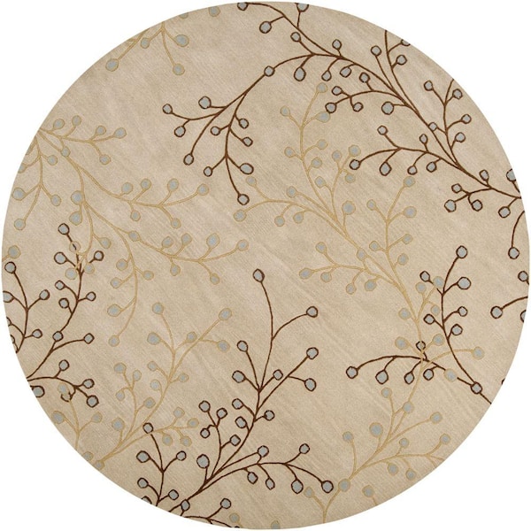 Livabliss Bari Ivory 6 ft. Round Area Rug