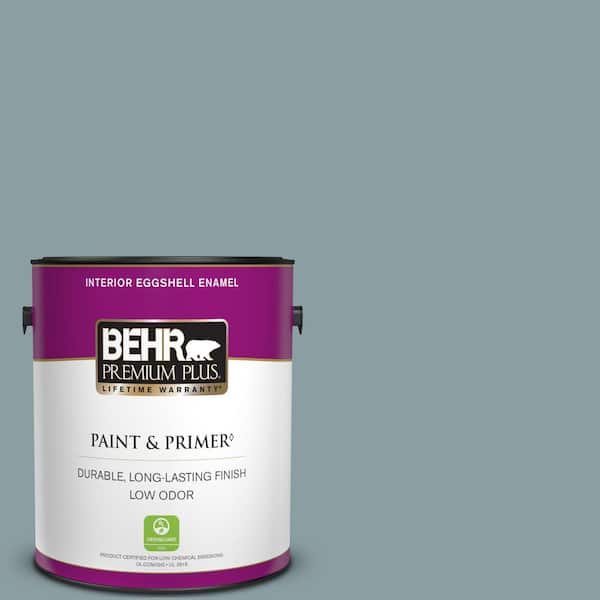 BEHR PREMIUM PLUS 1 gal. #ECC-65-3 Teal Wave Eggshell Enamel Low Odor Interior Paint & Primer