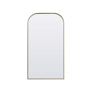 Simply Living 35 in. W x 66 in. H Arch Metal Framed Brass Full Length Mirror