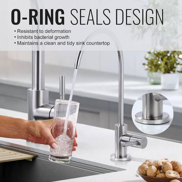 Single Handle Pull Down Sprayer Kitchen Faucet with Water Filter Faucet and 3-Mode Pull Down Sprayer in Brushed Nickel