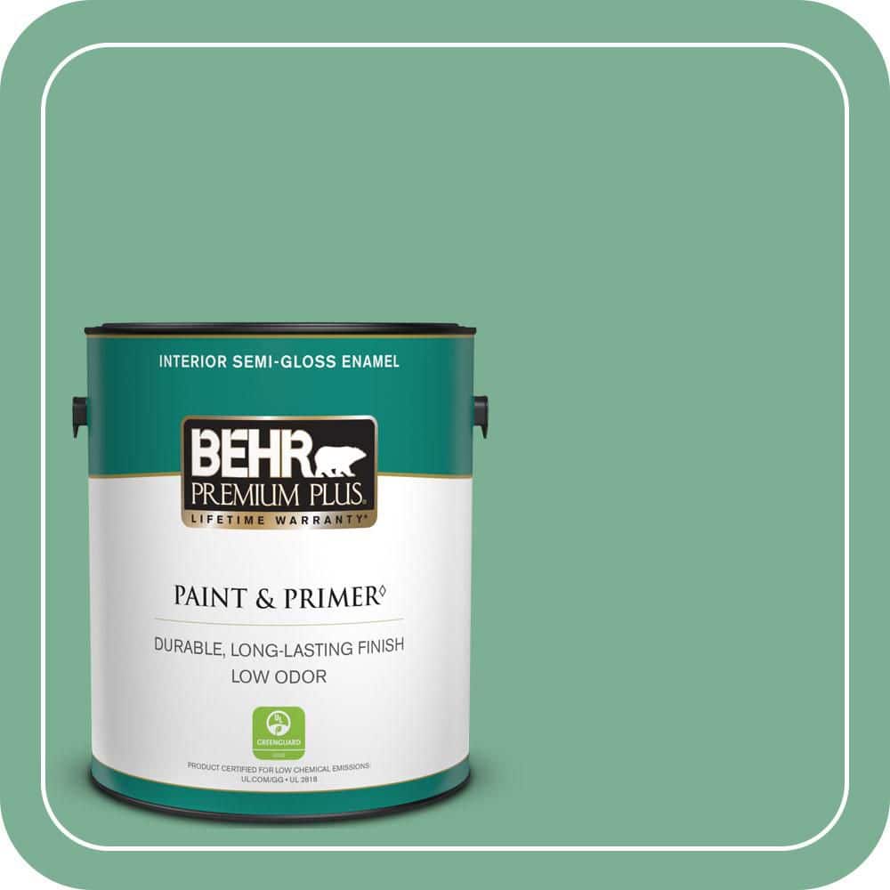1 gal. #MQ6-12 Nature Green Semi-Gloss Enamel Low Odor Interior Paint & Primer price history on PriceWatchPro