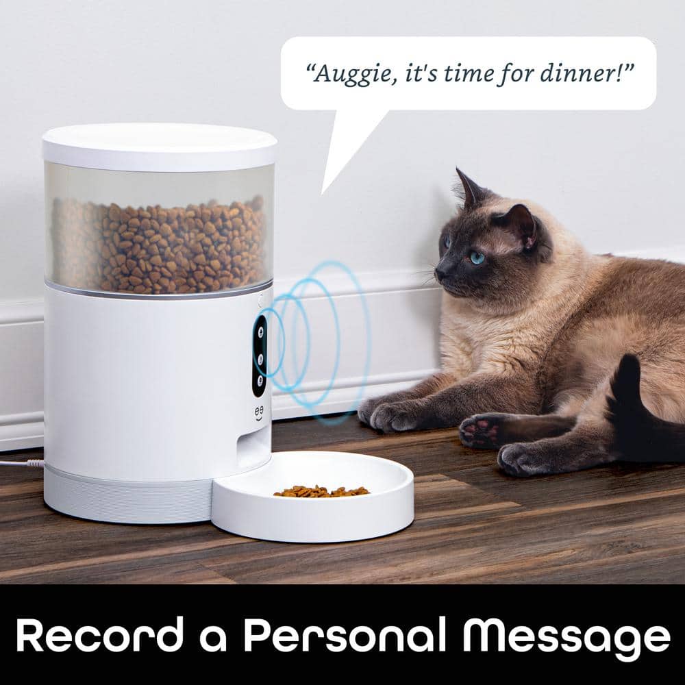 Smart 4L White Automatic Pet Feeder with Wi-Fi Control