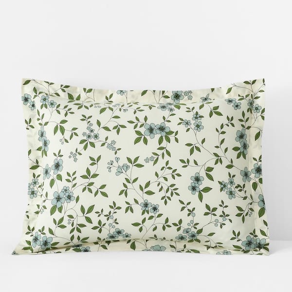 Company Cotton Remi Ditsy Floral Green Cotton Percale King Sham