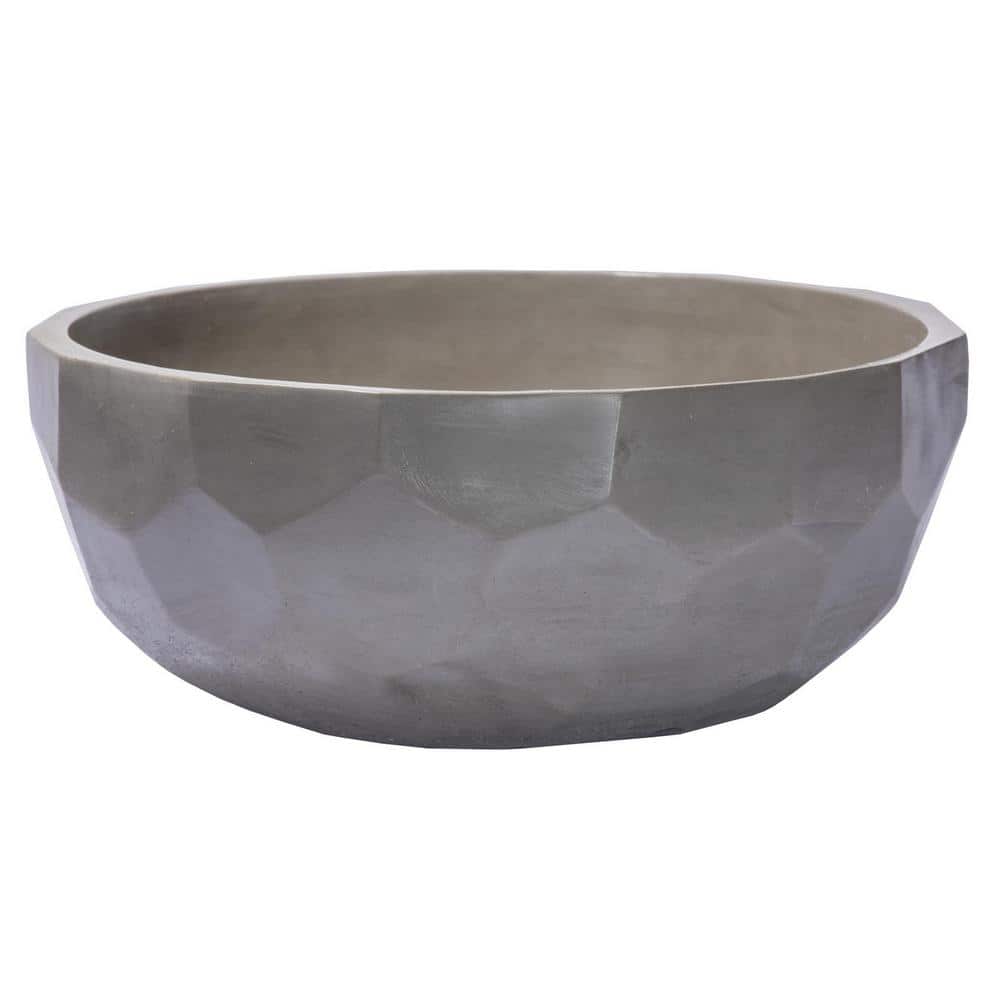 Eden Bath 16.3'' Dark Gray Concrete Circular Bathroom Sink