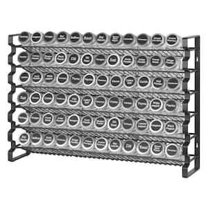 Spice Rack Organizer for Cabinet Seasoning Storage Set Wall Mounted 4 Pack, Black