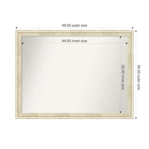 Country White Wash 48.5 in. x 36.5 in. Custom Non-Beveled Wood Framed Bathroom Vantiy Wall Mirror