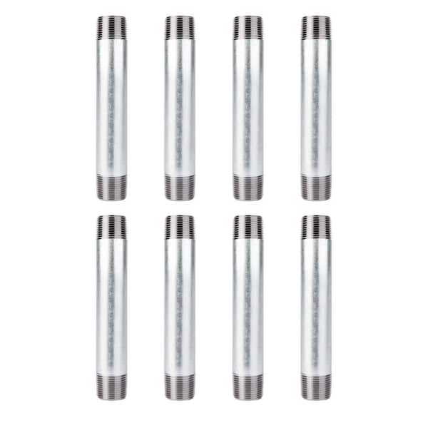PIPE DECOR 3/4 in. x 6 in. Galvanized Steel Nipple (8-Pack)