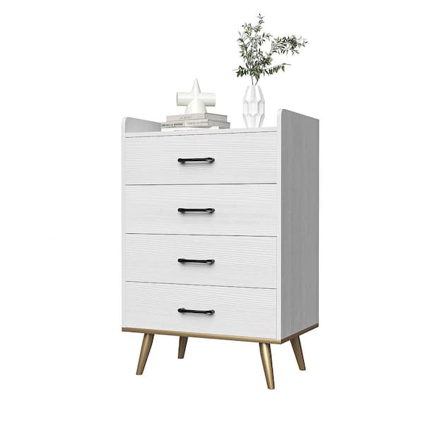 Karl home White 4-Drawer 23.62 in. Wide Chest of Drawers 787417648789 ...