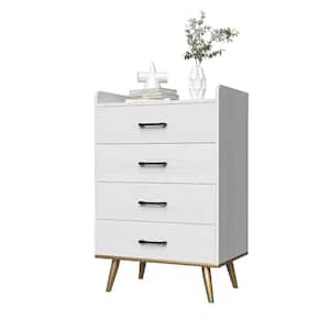 White 4 drawer 23.62 in. Wide Chest of Drawers