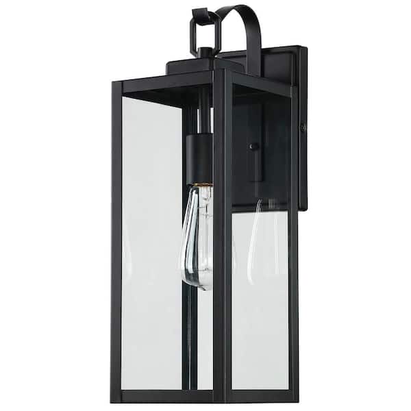 1-Light Weather Resistance Hardwired Outdoor Matte Black Wall Lantern Sconce (4 Pack) with No Bulb Included