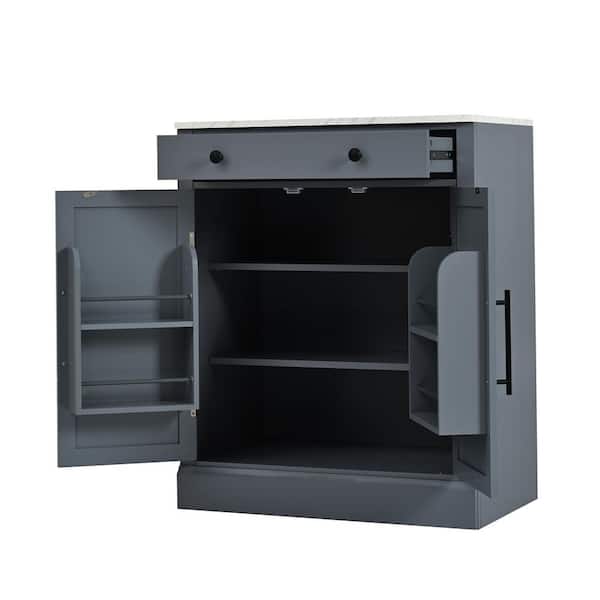 COWLOWN 28.7 in. W x 17.5 in. D x 35.4 in. H Bathroom Gray Linen Cabinet