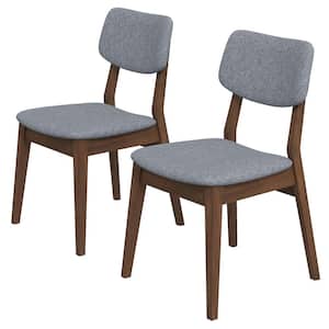 Aria Mid-Century Modern Gray Fabric Dining Chair (Set of 2)