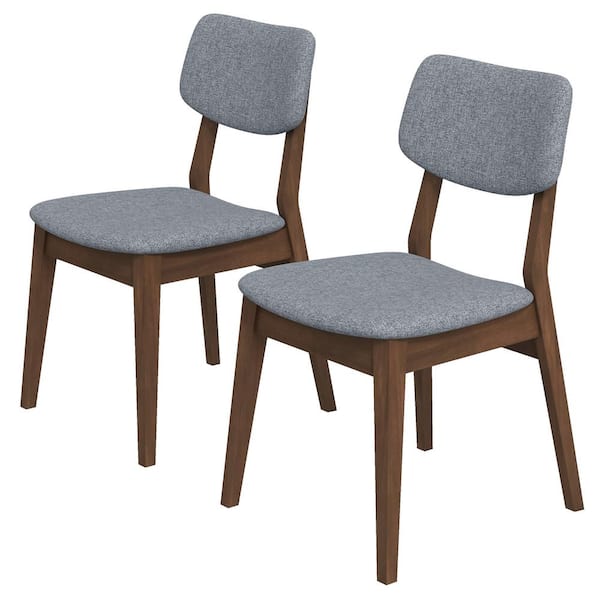Ashcroft Furniture Co Aria Mid-Century Modern Gray Fabric Dining Chair (Set of 2)