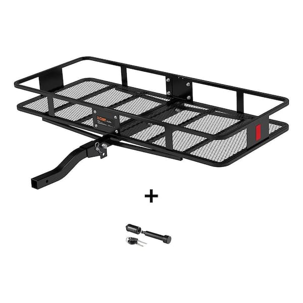 CURT Combo- 500 lbs. Capacity 60 in. x 24 in. Black Steel Basket Hitch Cargo Carrier with 5/8 in. Hitch Lock