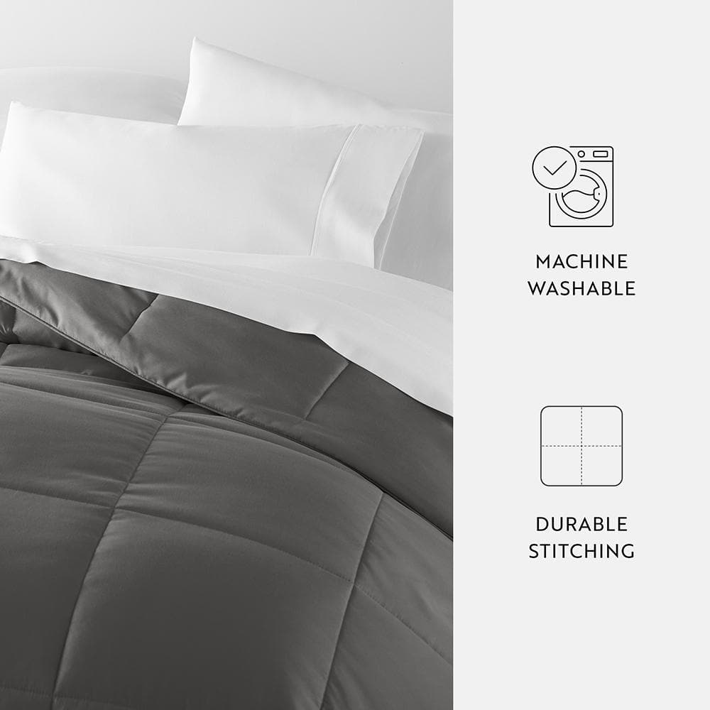 Gray King Down Alternative Microfiber Comforter Set