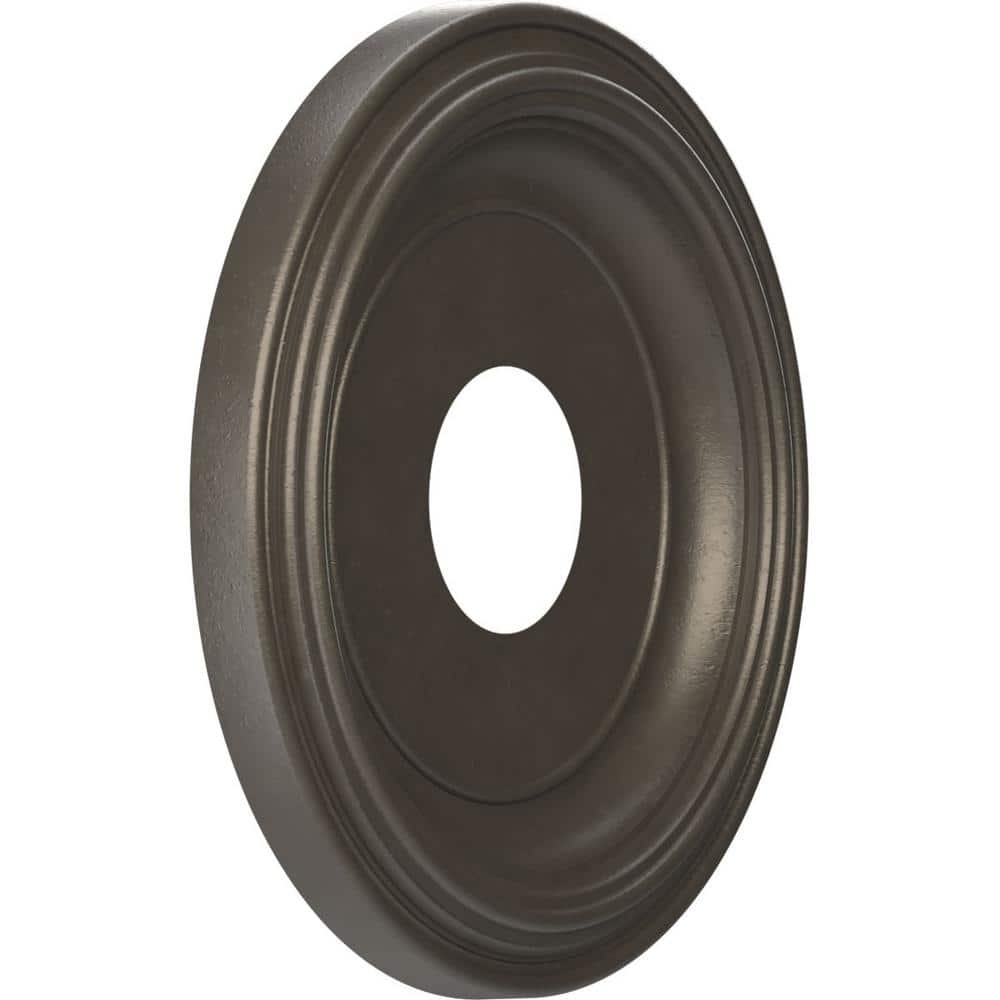 13" Aged Metallic Weathered Steel Traditional PVC Ceiling Medallion