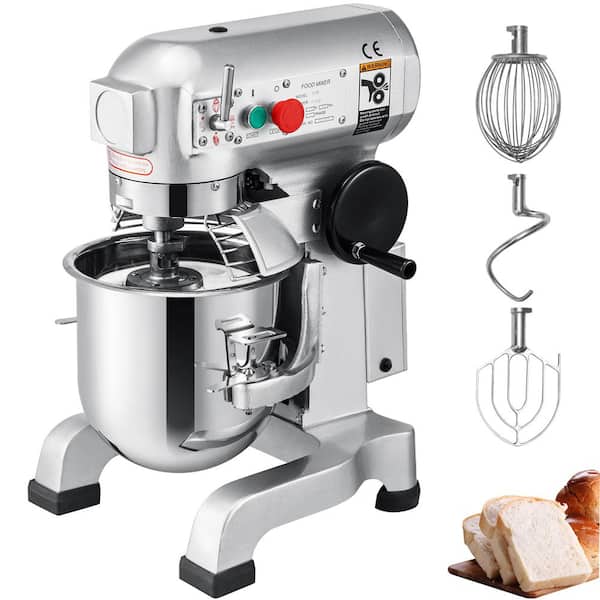 VEVOR 30 Qt. Commercial Dough Mixer 3-Speeds Adjustable Mixer Silver Electric Stand with Stainless Steel for Restaurants