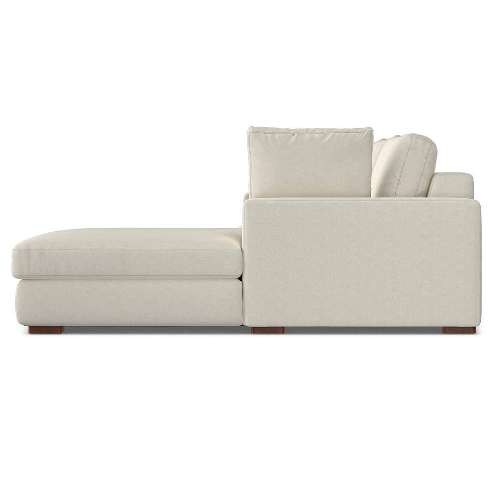 Cream Fabric Right-Facing Sectional Sofa with Chaise