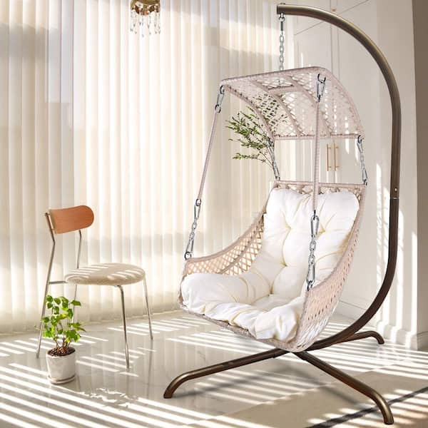 Hanging chair with stand indoor online cheap