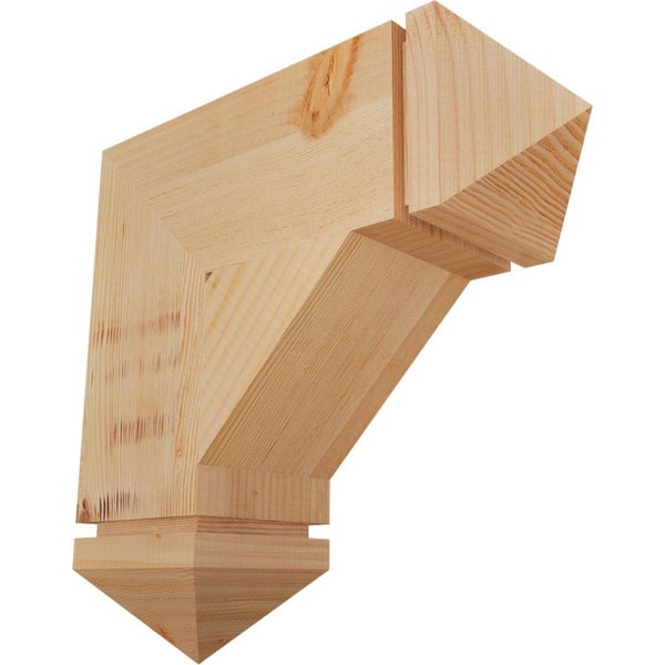 Ekena Millwork 5.5 in. x 18 in. x 18 in. Douglas Fir Traditional Arts and Crafts Smooth Bracket