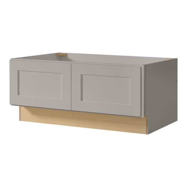Avondale 36 in. W x 16.5 in. H x 24 in. D Ready To Assemble Plywood Shaker Bench Base in Dove Grey