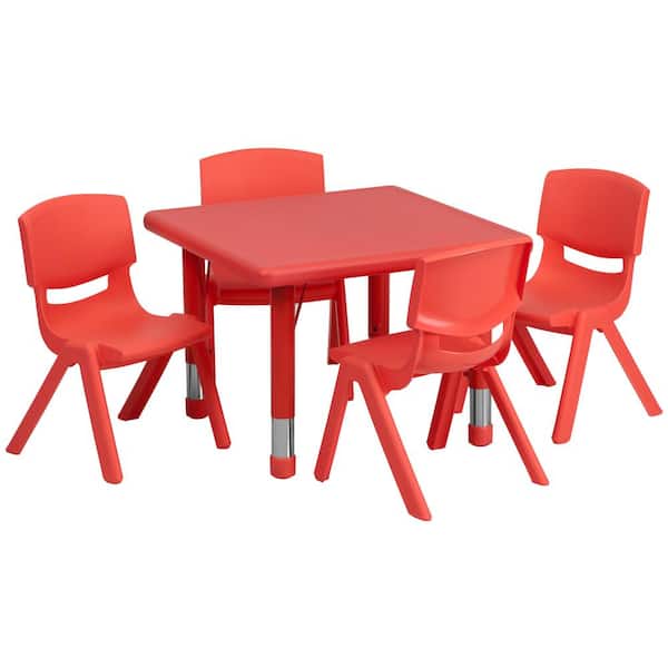 Carnegy Avenue Red 5-Piece Table and Chair Set