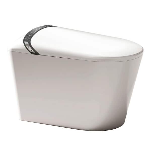 Starry Night Light Elongated Bidet Toilet 1.28 GPF in White with Auto Open/Close, Heated Seat, Warm Air Dryer