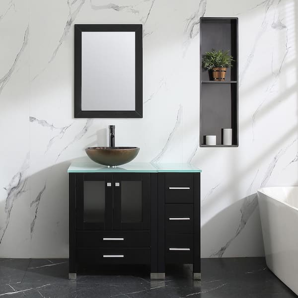 Merax 30'' Bathroom Vanity with Ceramic Basin Sink, Modern
