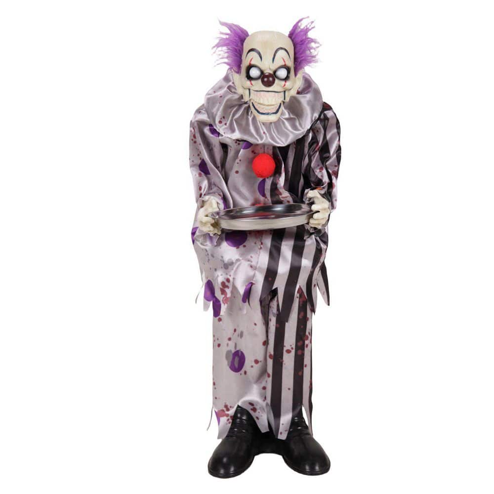 3.1 ft. Animated LED Standing Clown with Plate Halloween Animatronic price history on PriceWatchPro