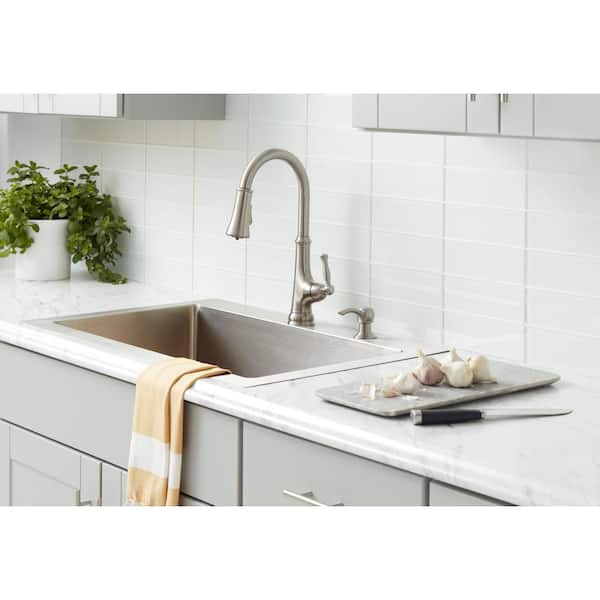 https www homedepot com p glacier bay touchless led single handle pull down sprayer kitchen faucet with soap dispenser in stainless steel 67536 0508d2 206161605