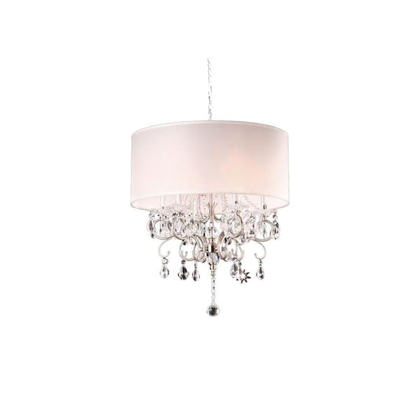 OK LIGHTING 6-Light Silver Crystal Chandelier