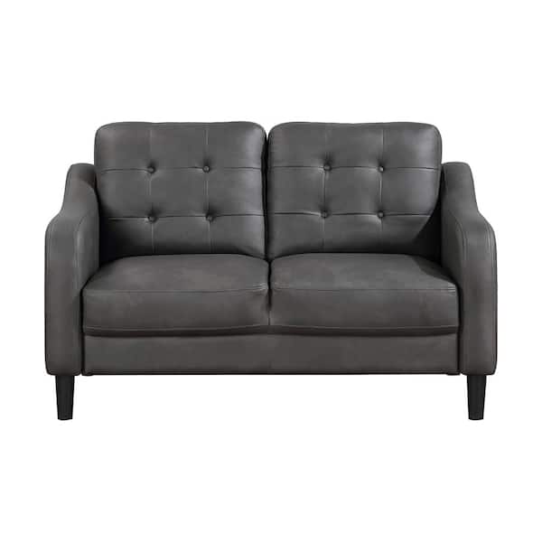 Lazzara Wallstone 54.5 in. W Gray Microfiber 2-Seater Loveseat
