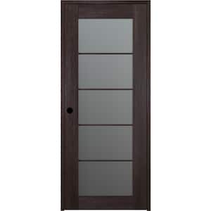 18 in. x 80 in. Vona Right-Hand 5-Lite Frosted Glass Veralinga Oak Wood Composite Single Prehung Interior Door
