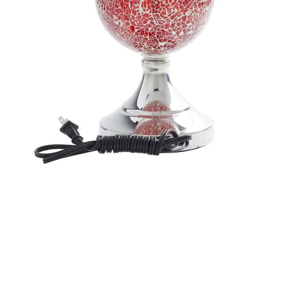 6 in. Red Glass Table Lamp (Set of 2)