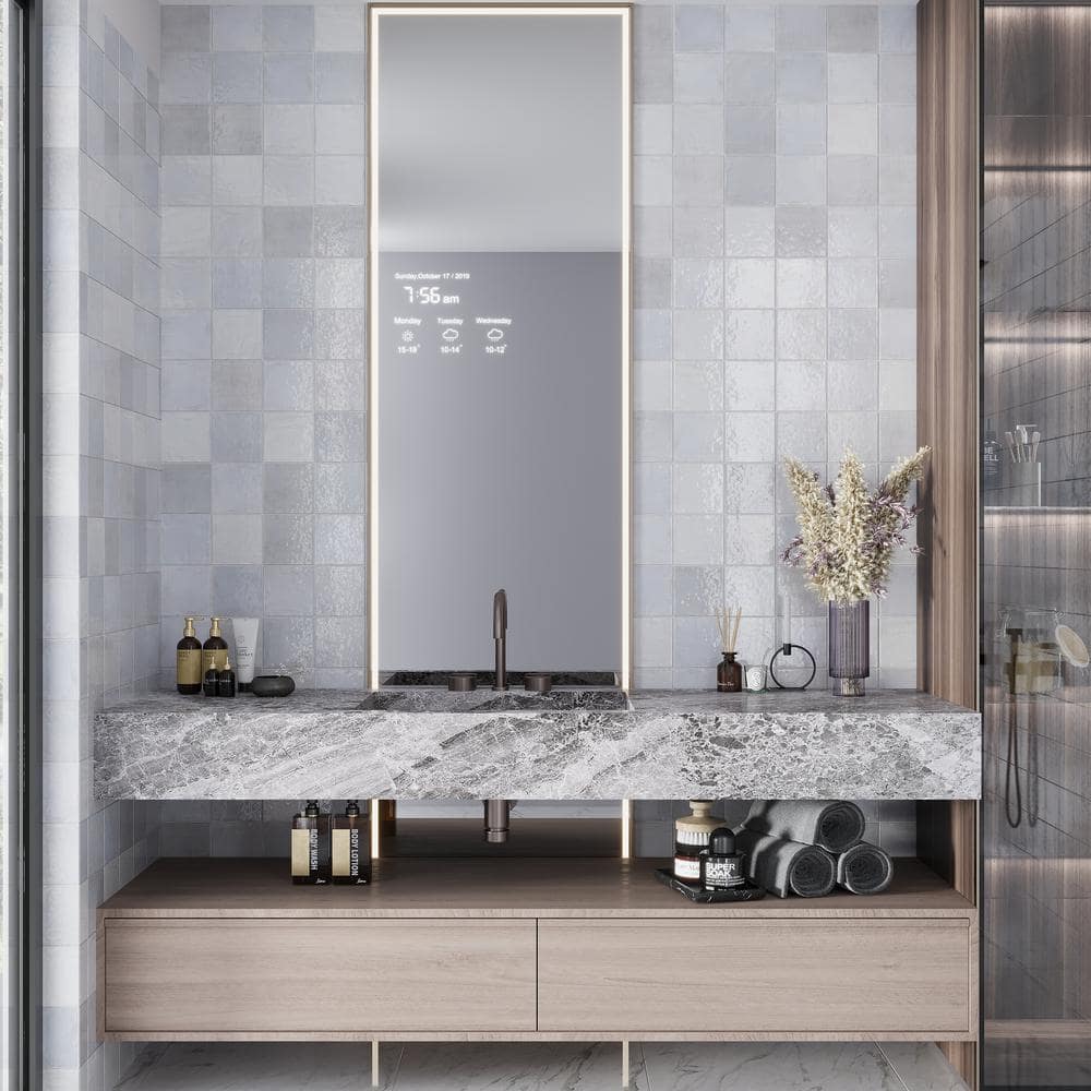 Lavanda Blue 5x5 Polished Ceramic Subway Tile