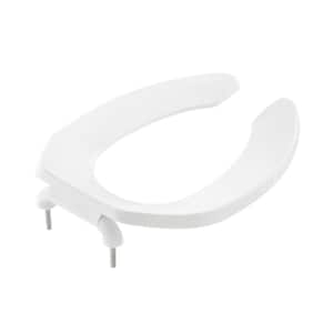 Elongated Open Front Toilet Seat in Glossy White