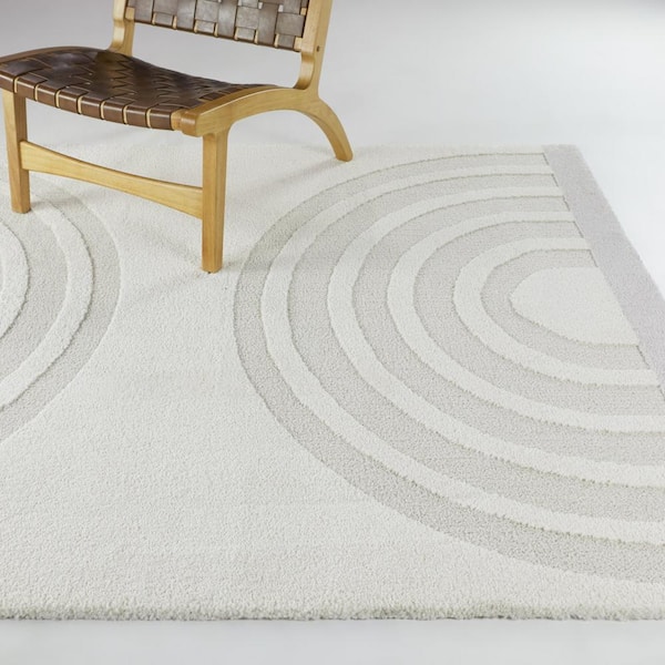 Ira Cream 7 ft. x 9 ft. Geometric Area Rug